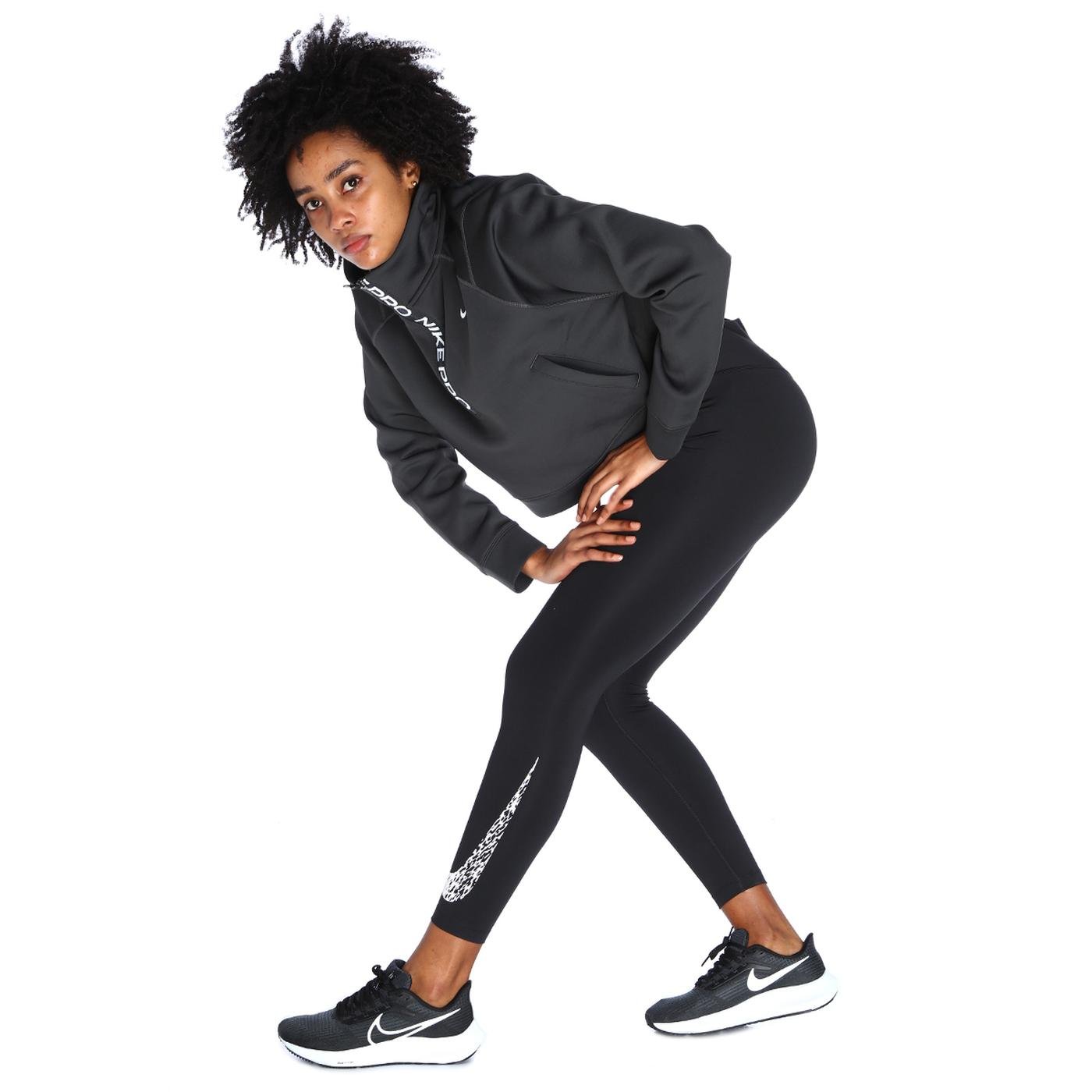 Nike W Dri-Fit Swsh Run Mr 7/8 Kadın Siyah Koşu Tayt DM7767-010