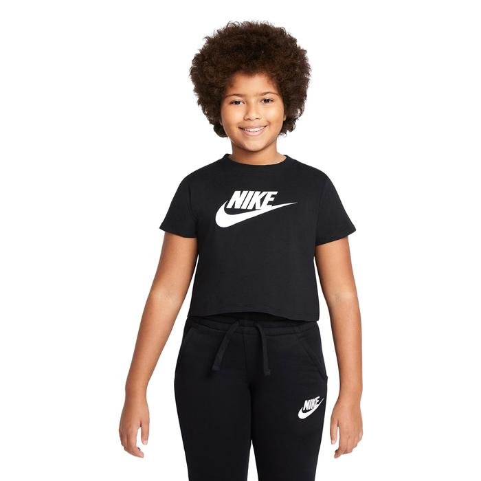 Sportswear Cropped Çocuk Siyah Günlük Stil Tişört DA6925-012 1299886