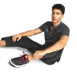 Ferrari Style Jacquard Erkek Siyah Günlük Stil Polo Tişört 53833101
