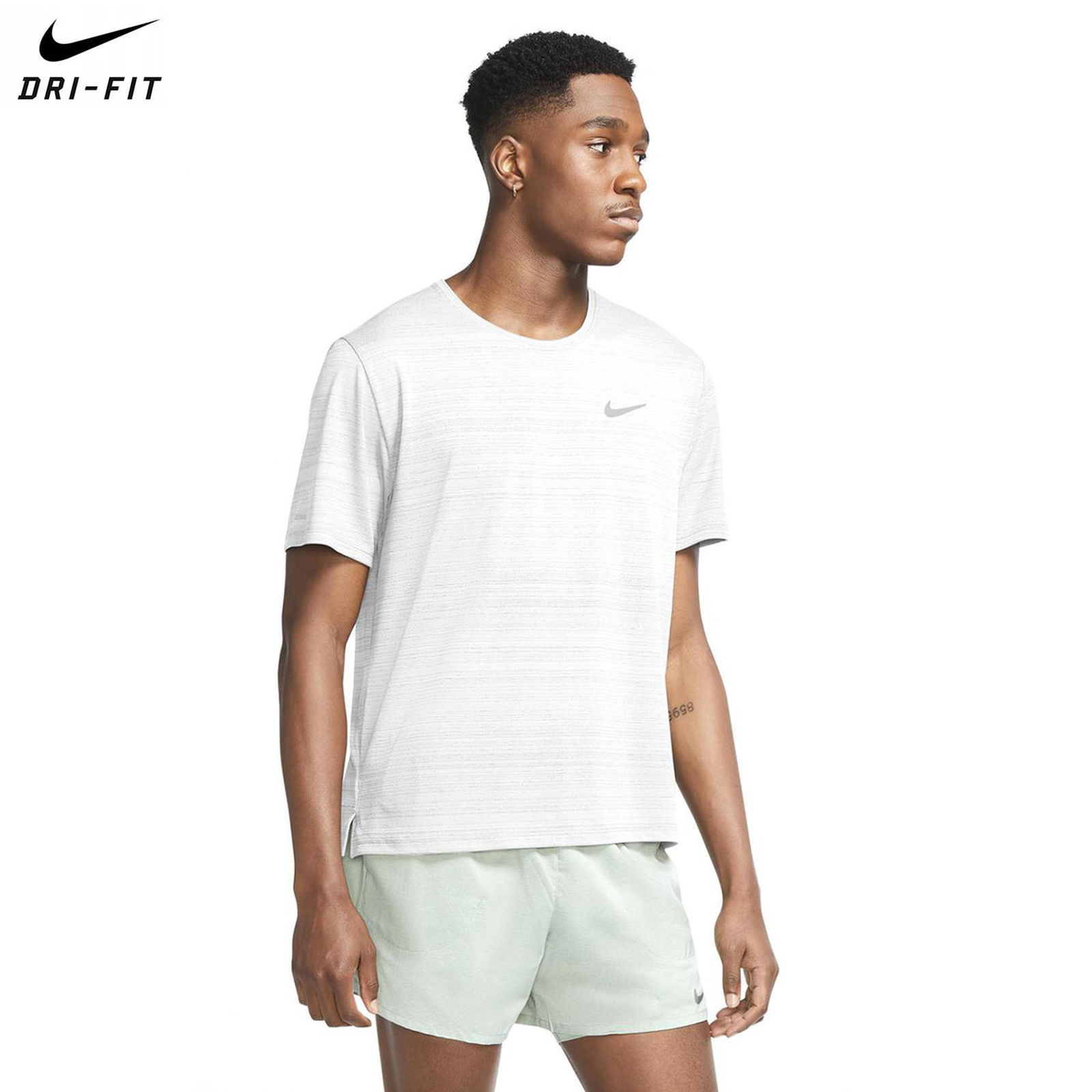 Dri-Fit Miler Erkek Beyaz Koşu Tişört CU5992-100