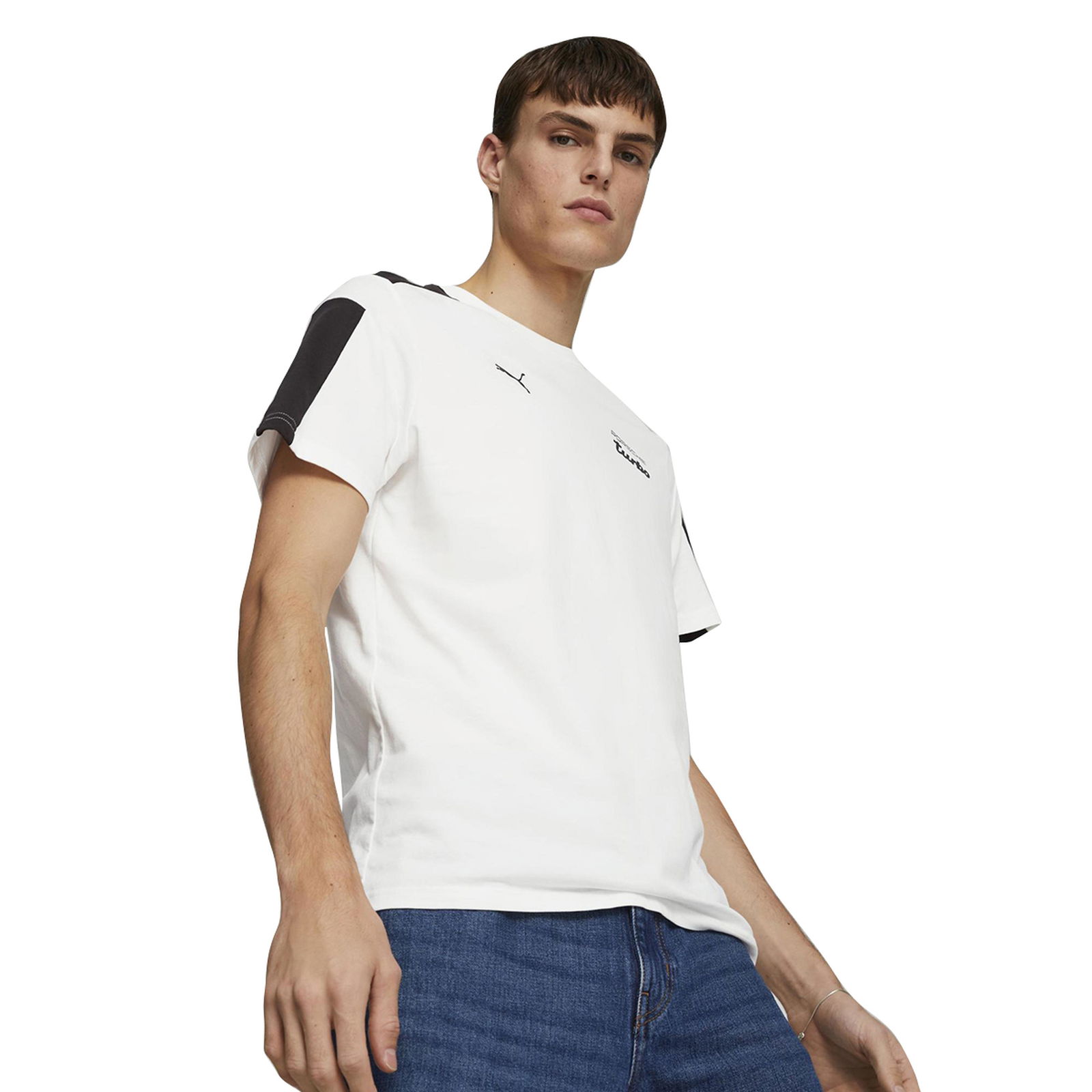 Porsche Pl Mt7 Erkek Beyaz Günlük Stil T-shirt 53823007
