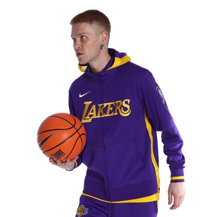 Los Angeles Lakers Showtime NBA Erkek Mor Basketbol Uzun Kollu Tişört DN4607-504 1426243