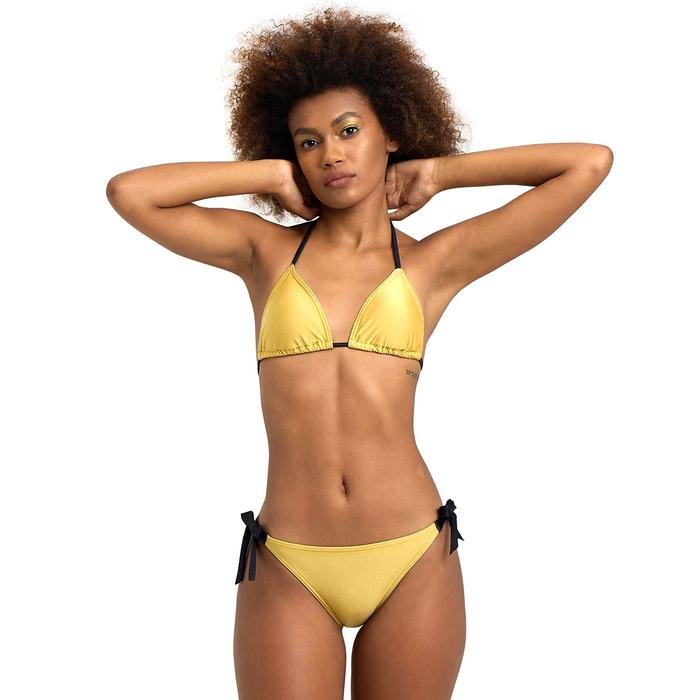 50Th Shiny Gold Bikini Triangle Kadın Sarı Yüzücü Bikini 006185 1478607