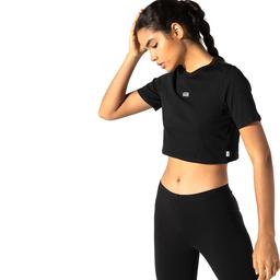 Flying V Crop Crew Sport Kadın Siyah Günlük Stil T-Shirt VN0A54QUBLK1