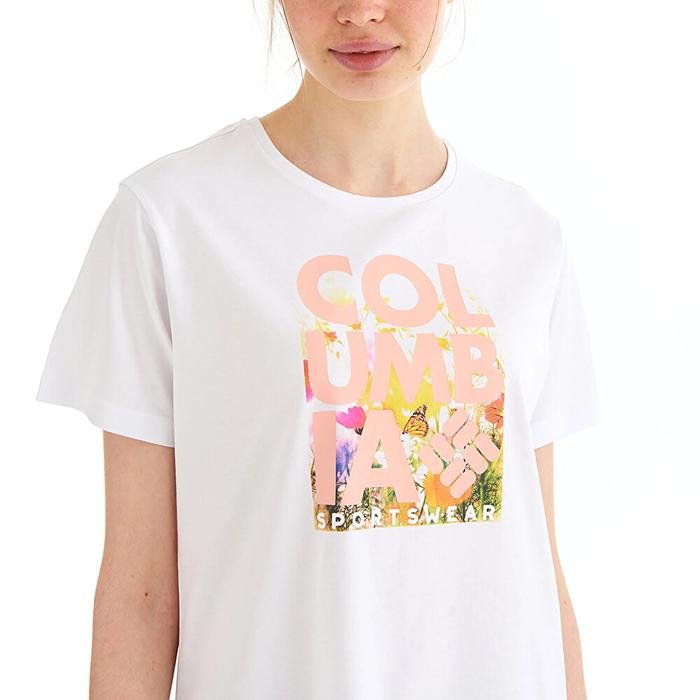 Floral Blur Kadın Beyaz Outdoor T-Shirt CS0315-100 1475049