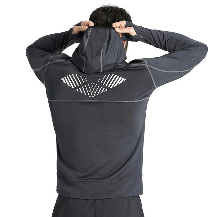 Hooded Spacer Logo Erkek Siyah Günlük Stil Ceket 005060500 1412814