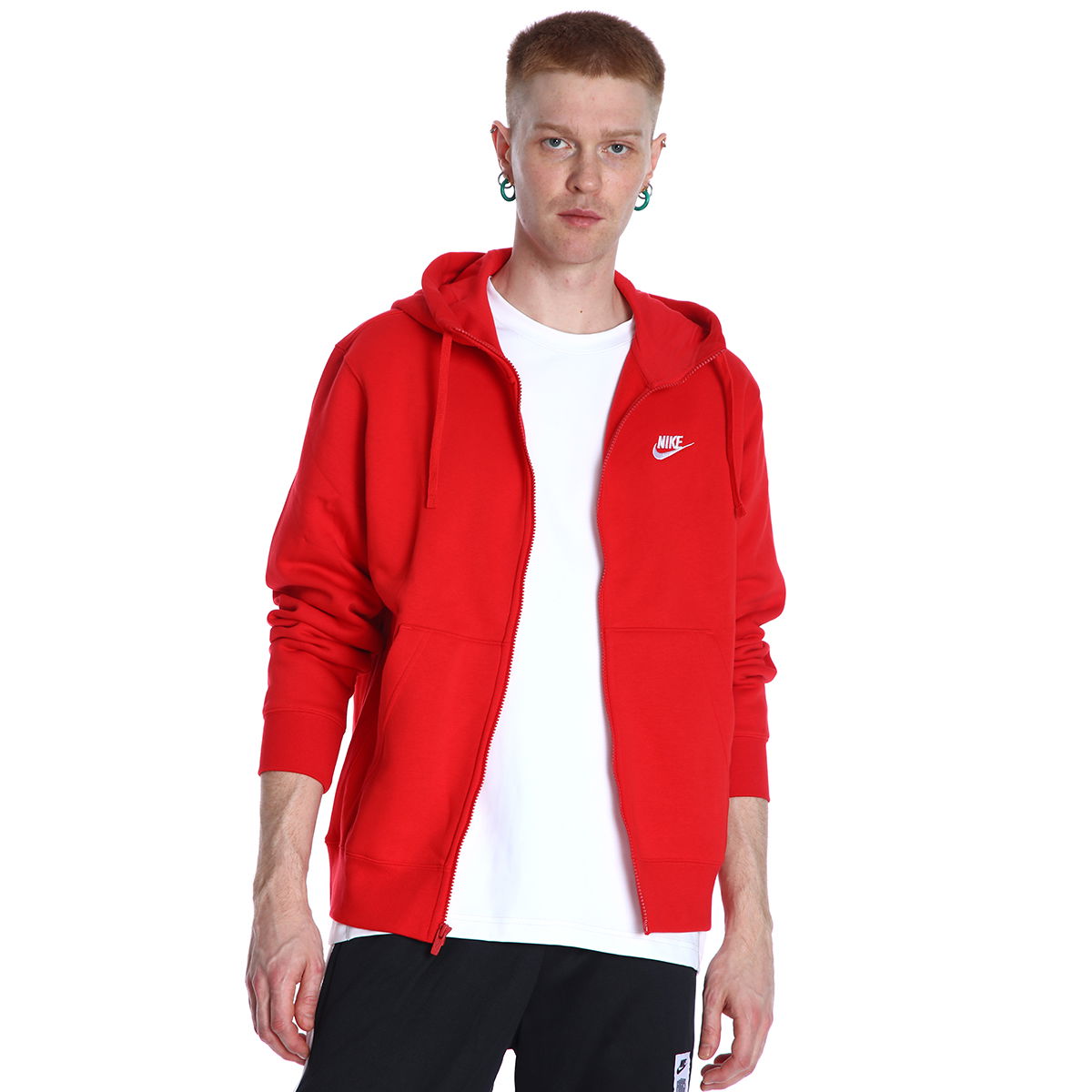 M Nsw Club Hoodie Erkek Kırmızı Günlük Stil Sweatshirt BV2645-657