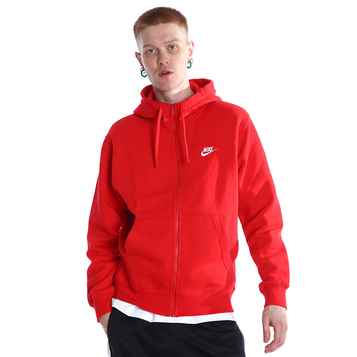 M Nsw Club Hoodie Erkek Kırmızı Günlük Stil Sweatshirt BV2645-657