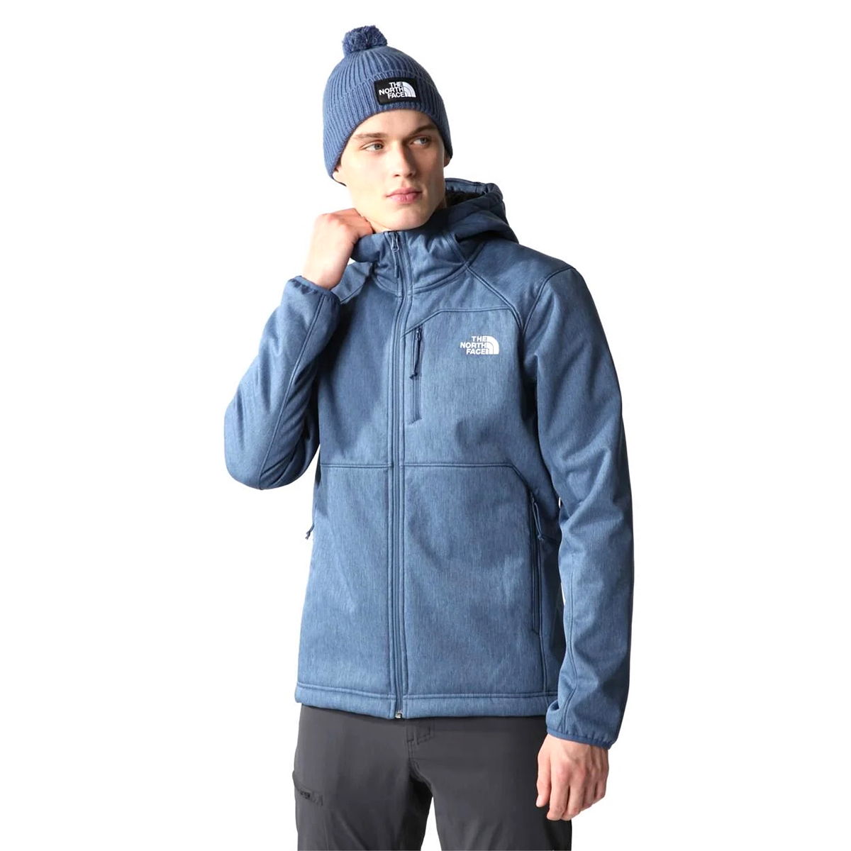 M Quest Hooded Softshell Erkek Mavi Outdoor Mont NF0A3YFPLNL1
