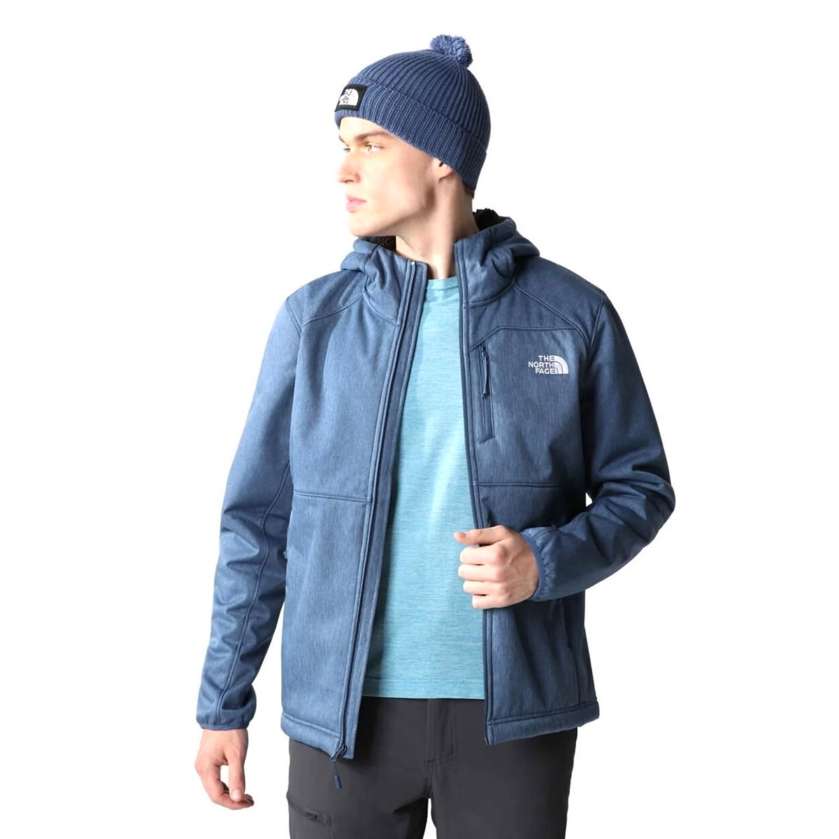 M Quest Hooded Softshell Erkek Mavi Outdoor Mont NF0A3YFPLNL1