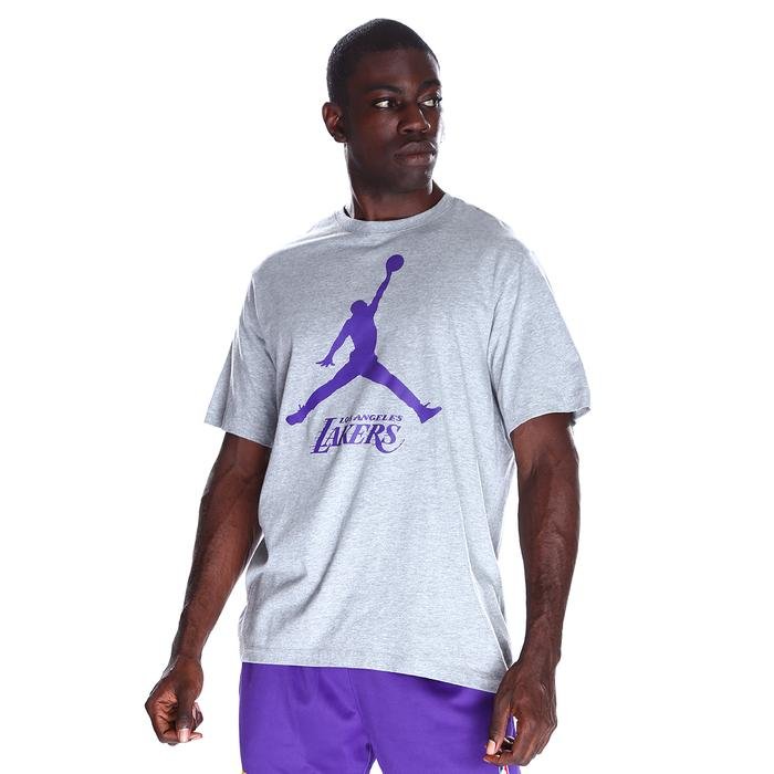 Los Angeles Lakers NBA Erkek Gri Basketbol T-Shirt FB9827-063 1480315