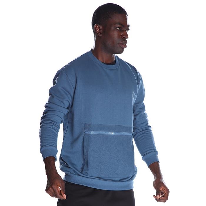 Mezzaluna Erkek Mavi Günlük Stil Sweatshirt 23KETL 13D02-CBL 1518122