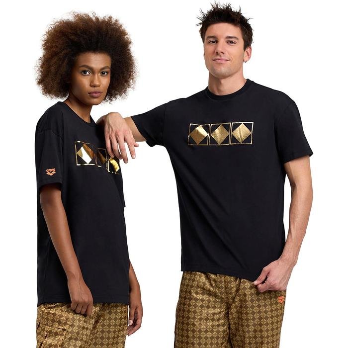 Arena 50Th Gold Çocuk Siyah Günlük Stil T-Shirt 006221500