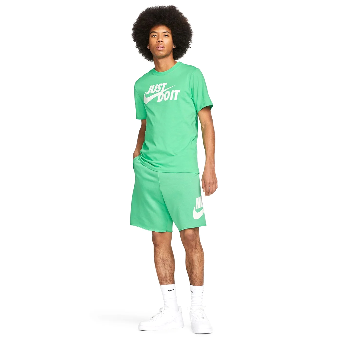 Just Do it Swoosh Erkek Yeşil Günlük Stil T-Shirt AR5006-363