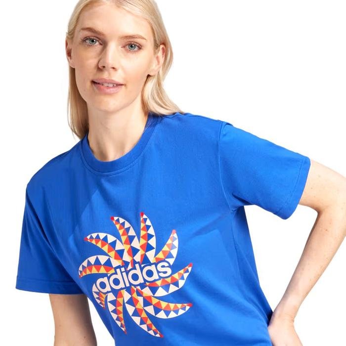 Farm Gfx Tee Kadın Mavi Günlük Stil T-Shirt IQ4485 1597758