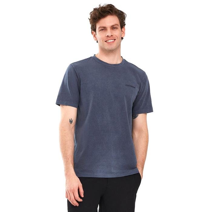 Skechers Organic Coll. Erkek Lacivert Günlük Stil T-Shirt S241166-410