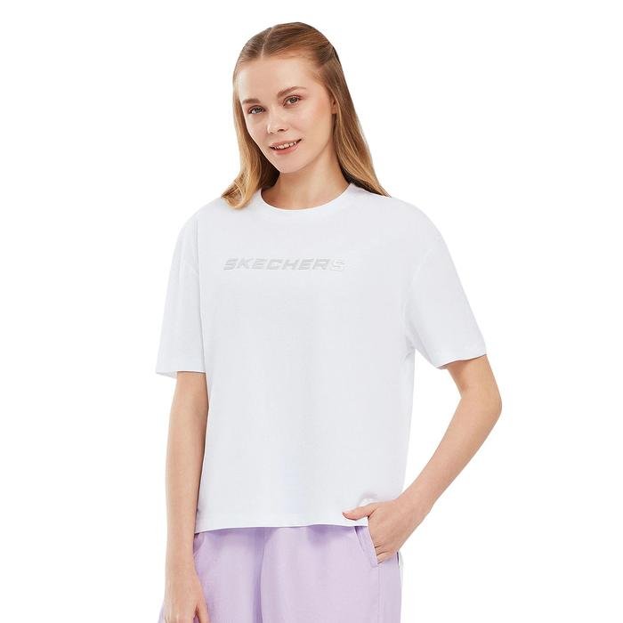 Graphic Kadın Beyaz Günlük Stil T-Shirt S241012-100 1602812