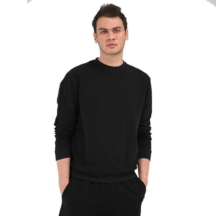 Sportive Sottile Erkek Siyah Günlük Stil Sweatshirt 24YETL13D08-SYH