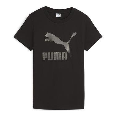 Женская футболка Puma Classics Shiny Logo Günlük Stil 62559701 на каждый день
