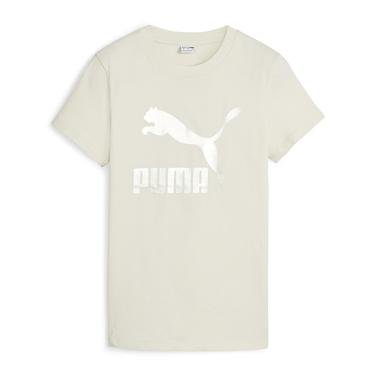 Женская футболка Puma Classics Shiny Logo Günlük Stil 62559787 на каждый день