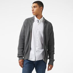Nautica Erkek Gri Regular Fit Hırka