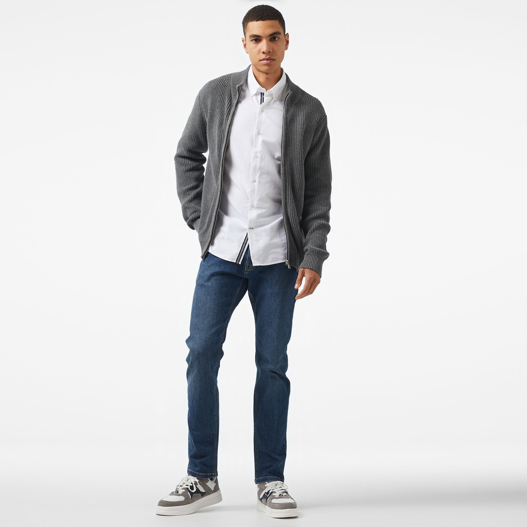 Nautica Erkek Gri Regular Fit Hırka