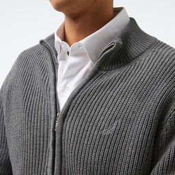 Nautica Erkek Gri Regular Fit Hırka