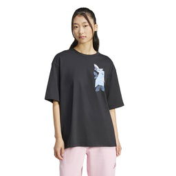 Lens Kadın Siyah Günlük Stil T-Shirt JJ4063
