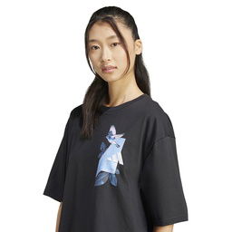 Lens Kadın Siyah Günlük Stil T-Shirt JJ4063
