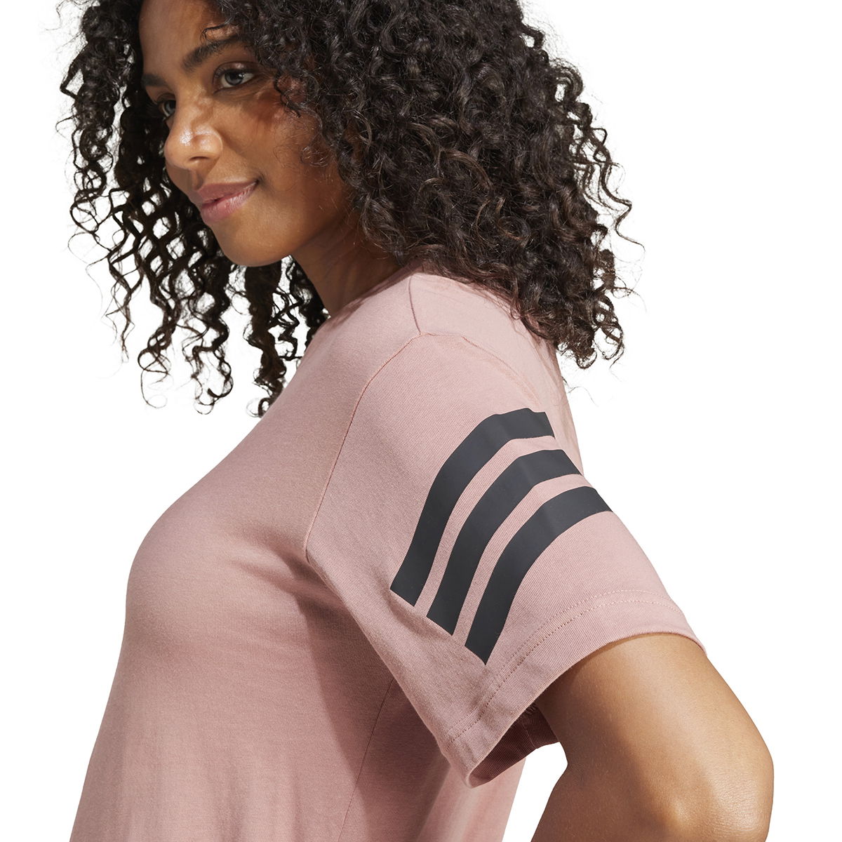 3-Stripes Kadın Pembe Günlük Stil T-Shirt JE0244