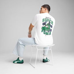 Graphics Super Erkek Beyaz Günlük Stil T-Shirt 62963902
