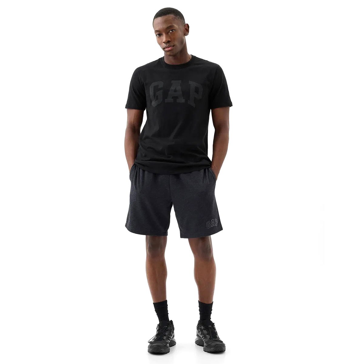 V-Everyday Soft Erkek Siyah Günlük Stil T-Shirt 856659010