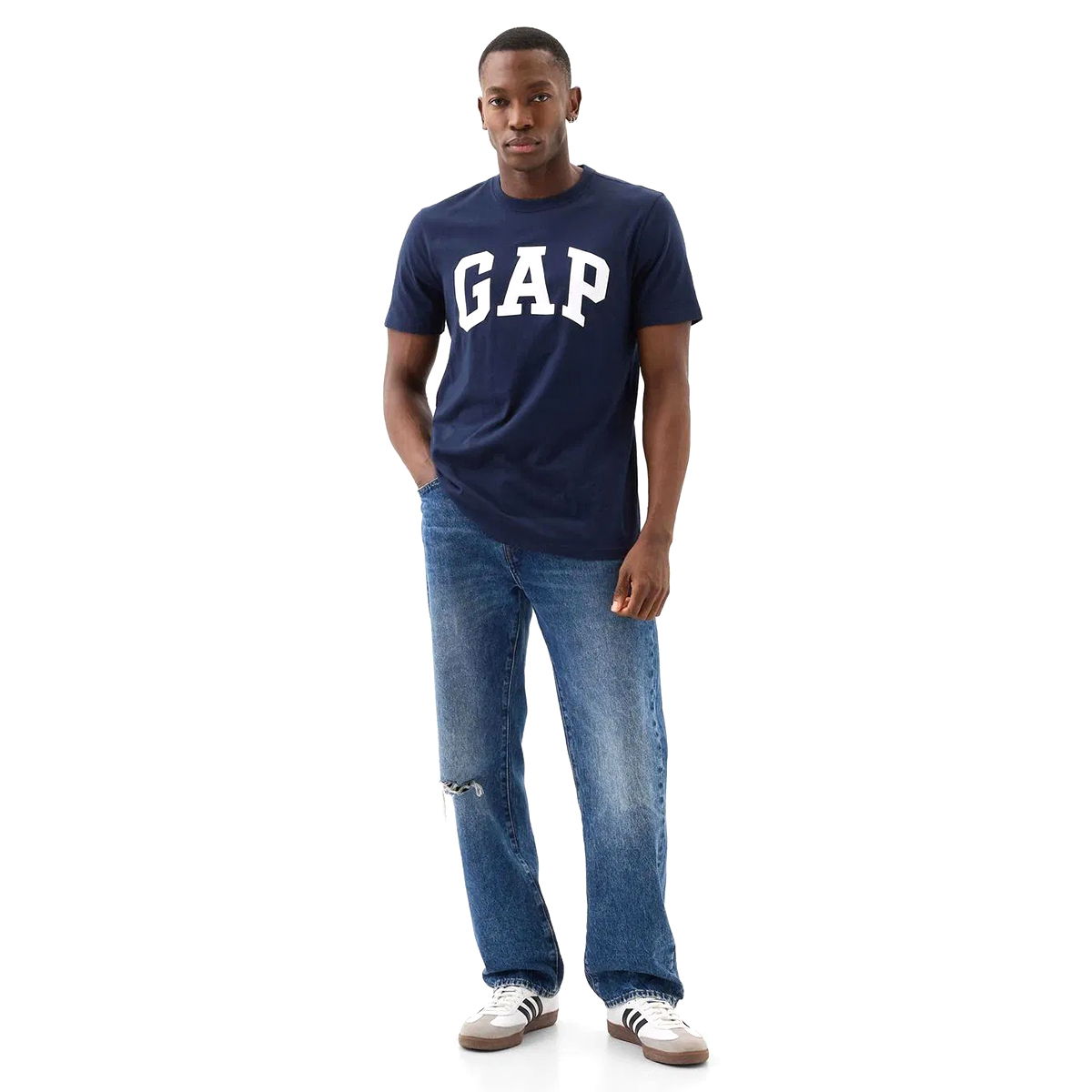 V-Everyday Soft Erkek Mavi Günlük Stil T-Shirt 856659004
