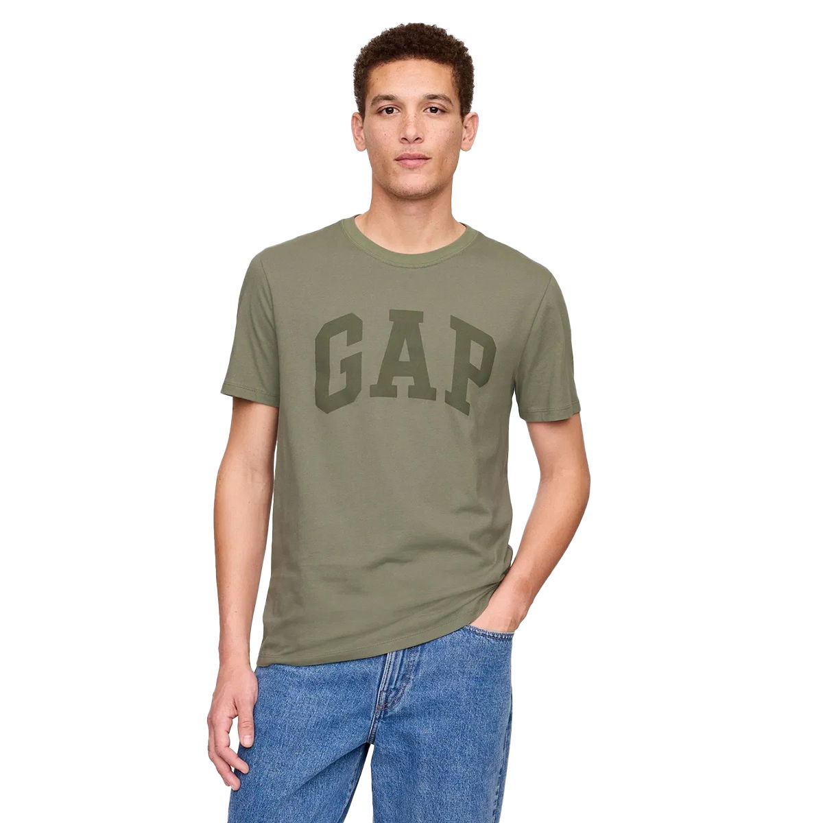V-Everyday Soft Erkek Yeşil Günlük Stil T-Shirt 856659018