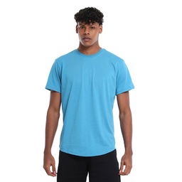 Ognian3 Erkek Mavi Günlük Stil T-Shirt 25YE021-MAVI