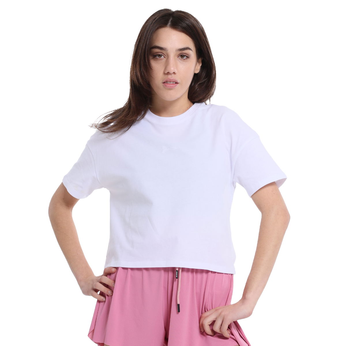 Ube Kadın Beyaz Günlük Stil T-Shirt 25YK015-BYZ