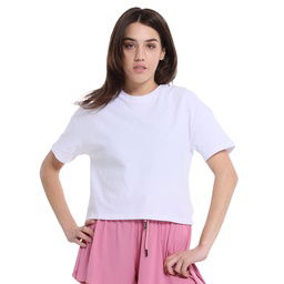Ube Kadın Beyaz Günlük Stil T-Shirt 25YK015-BYZ