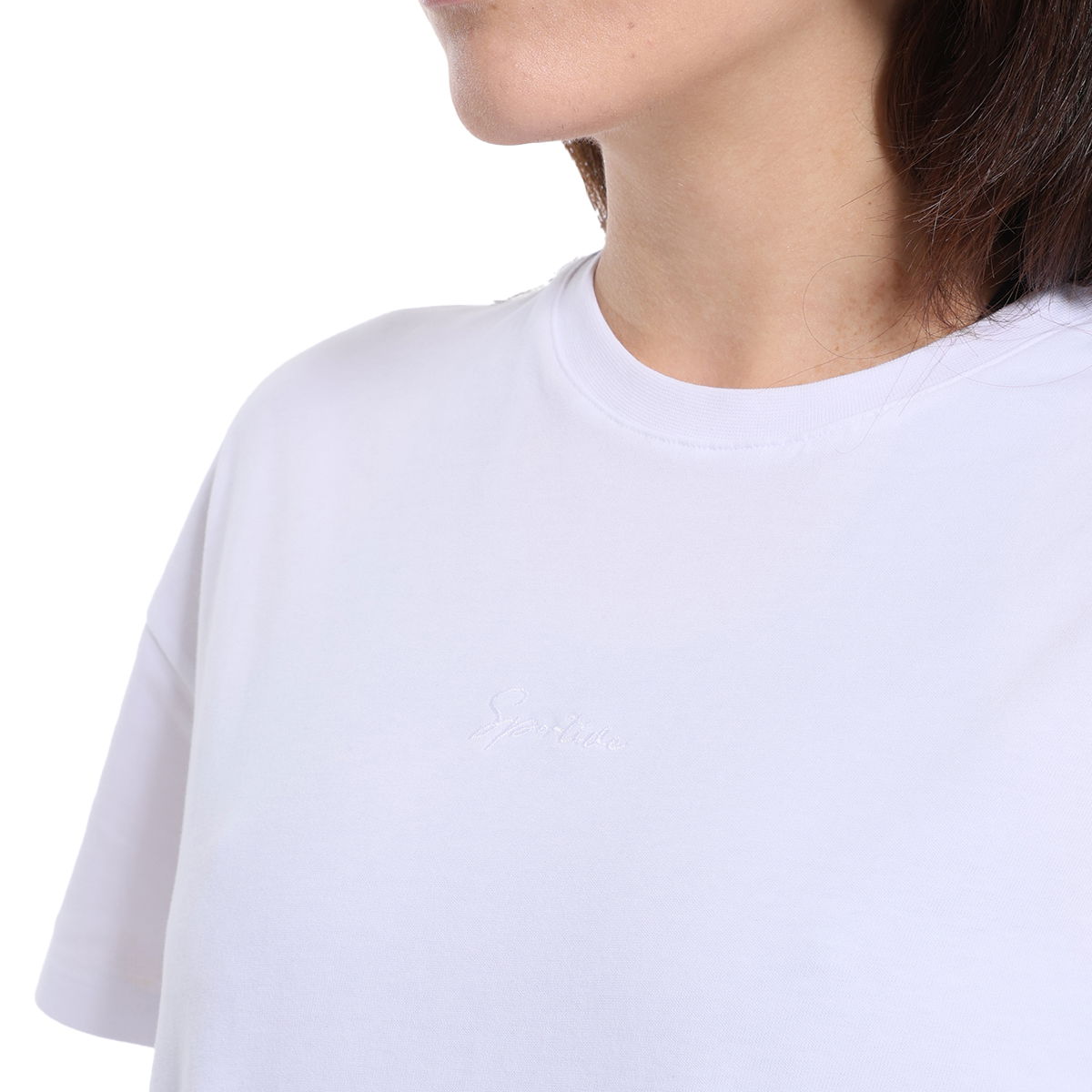 Ube Kadın Beyaz Günlük Stil T-Shirt 25YK015-BYZ