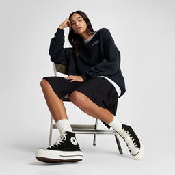 Chuck Taylor All Star Lift Kadın Siyah Sneaker Ayakkabı A12552C