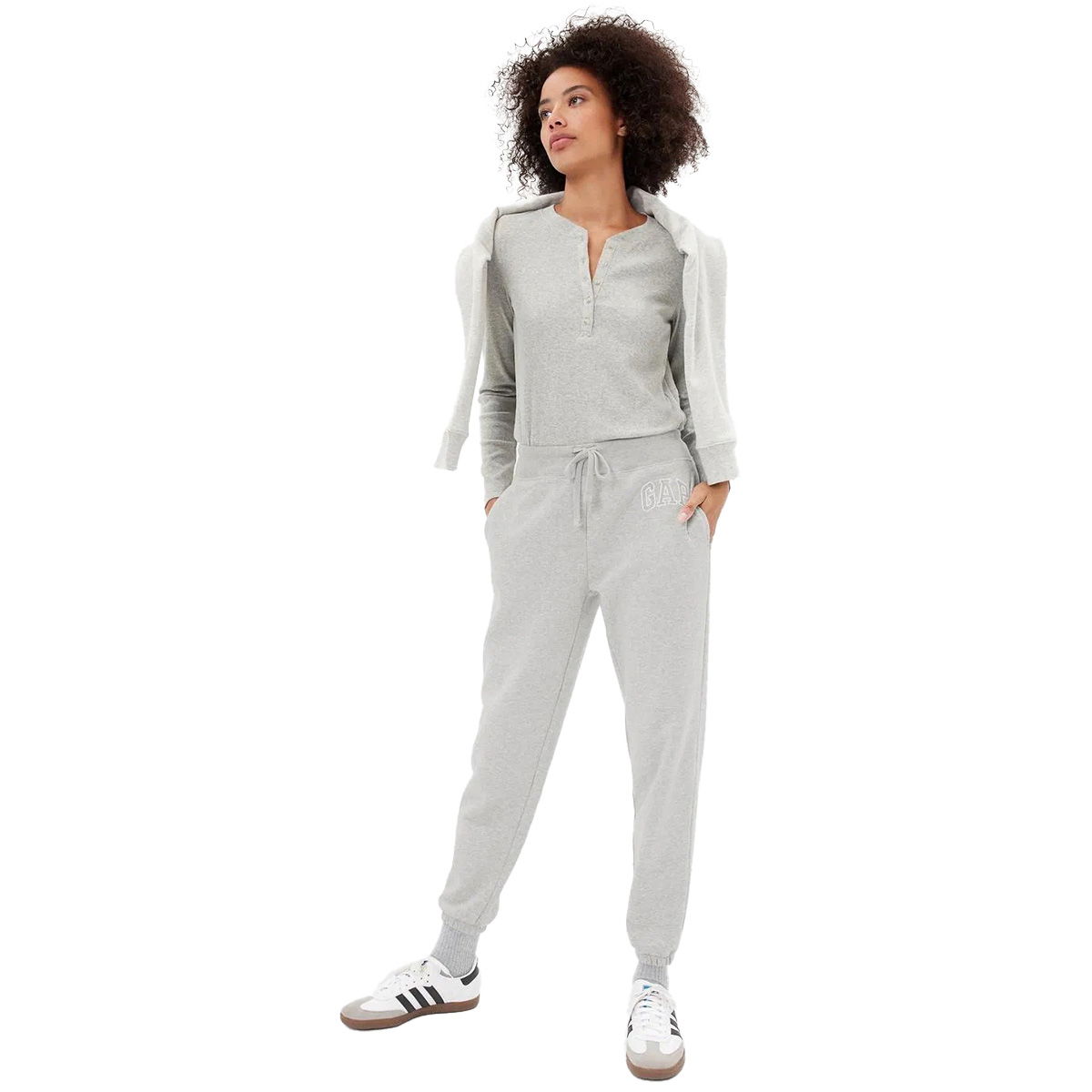 V-Gap Heritage Jogger Kadın Gri Günlük Stil Eşofman Altı 463492002