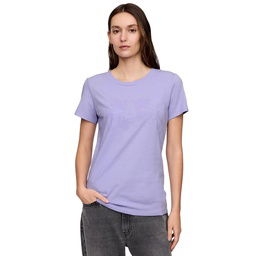 V-Ss Logo Classic Kadın Mor Günlük Stil T-Shirt 729555004