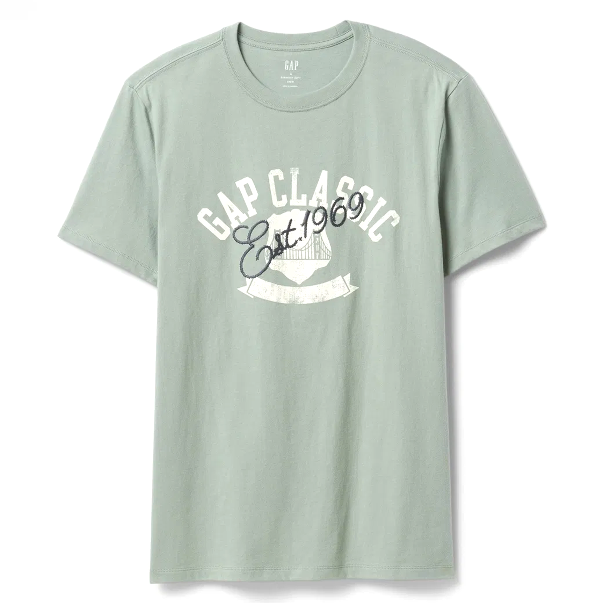 V-Gap Est 69 Seal Erkek Yeşil Günlük Stil T-Shirt 745028000