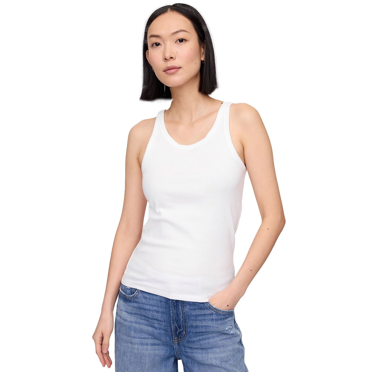 V-Sl 4X2 High Neck Tank Kadın Beyaz Günlük Stil Atlet 723645001