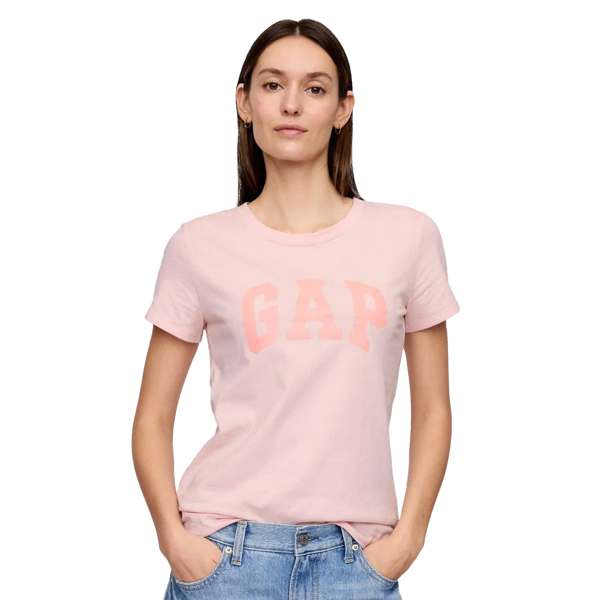 V-Ss Logo Classic Kadın Pembe Günlük Stil T-Shirt 729555001