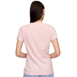 V-Ss Logo Classic Kadın Pembe Günlük Stil T-Shirt 729555001