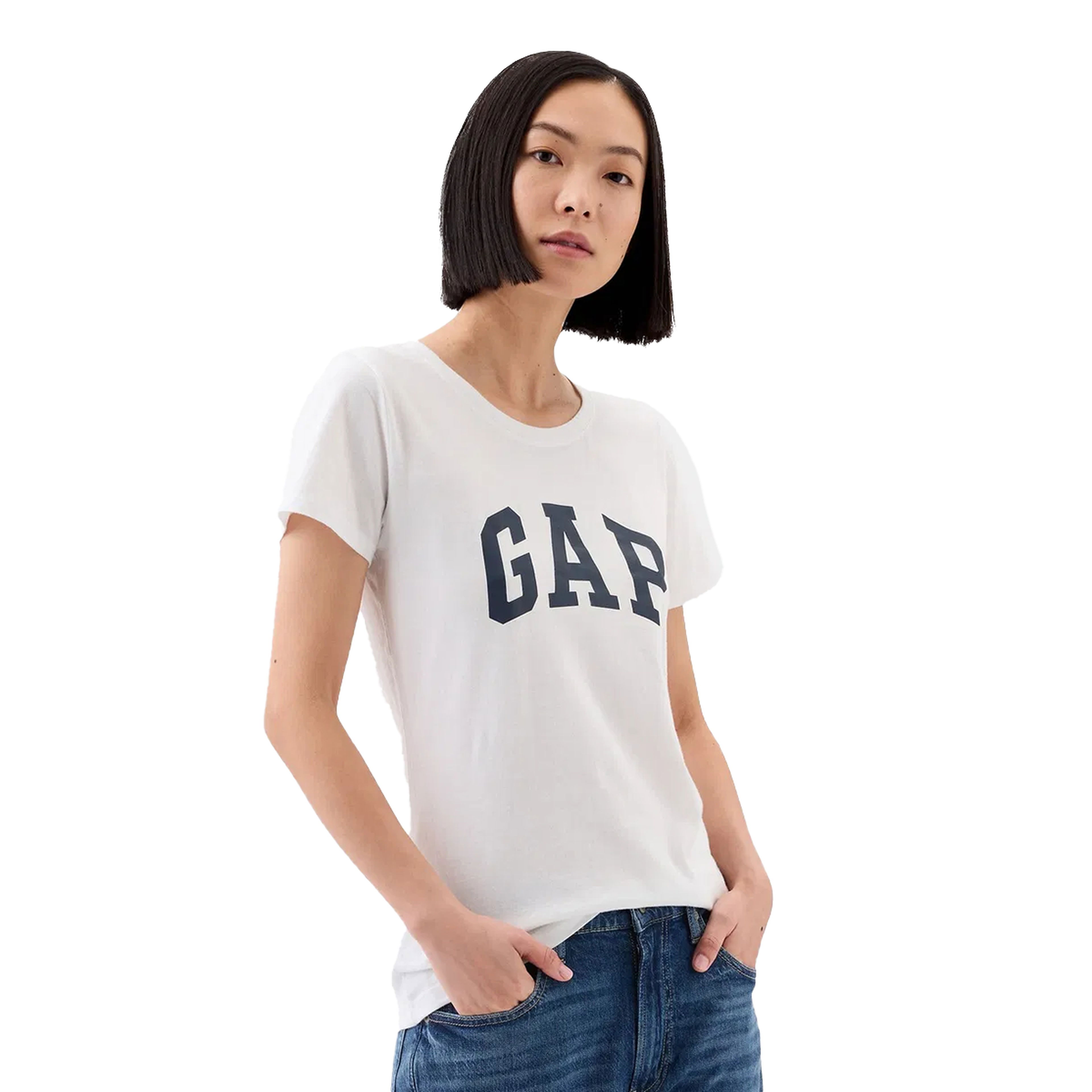 V-Ss Logo Classic Kadın Beyaz Günlük Stil T-Shirt 729555012