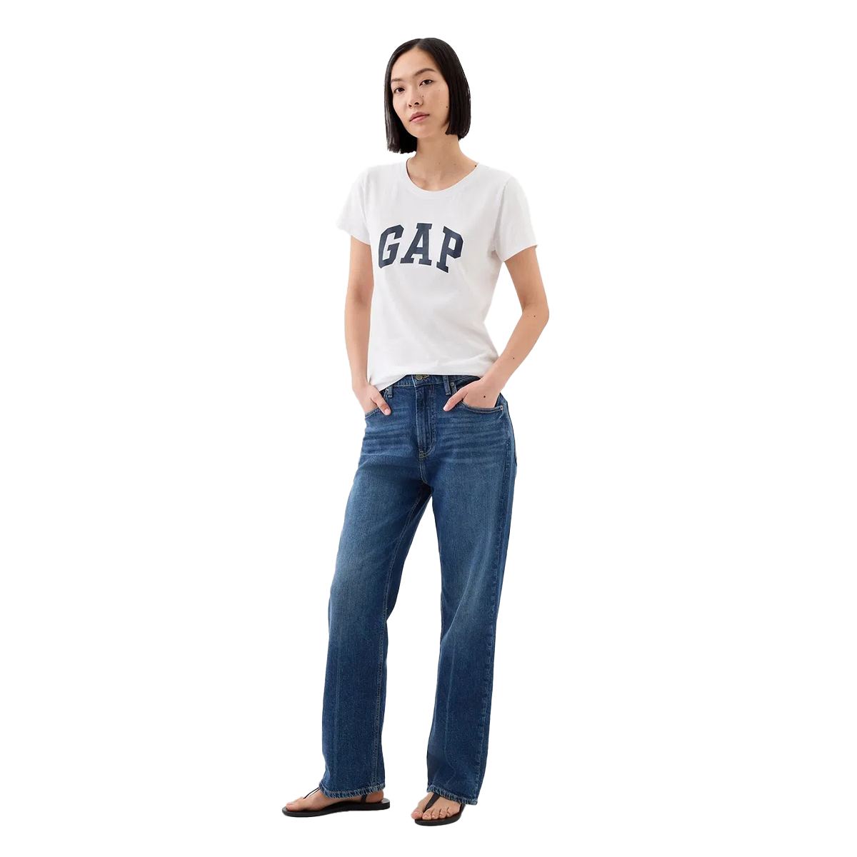 V-Ss Logo Classic Kadın Beyaz Günlük Stil T-Shirt 729555012