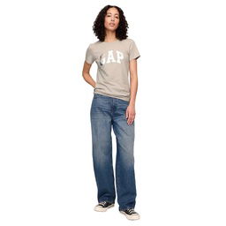 V-Ss Logo Classic Kadın Mavi Günlük Stil T-Shirt 729555009