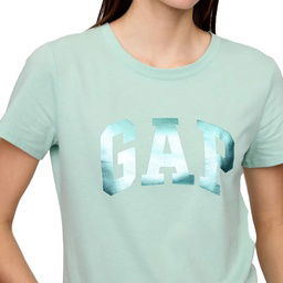 V-Ss Logo Classic Kadın Mavi Günlük Stil T-Shirt 729555013