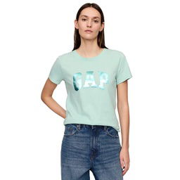 V-Ss Logo Classic Kadın Mavi Günlük Stil T-Shirt 729555013